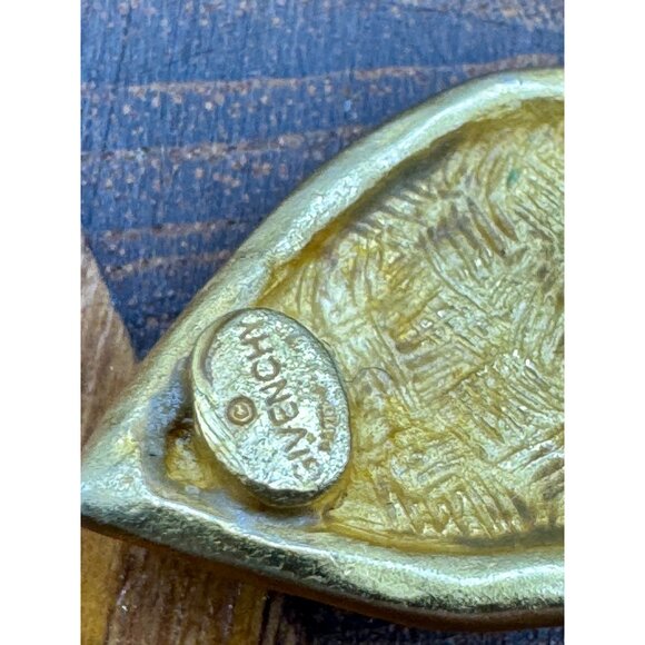 Givenchy Gold-Tone Clip-On Earrings With Organic Teardrop Design - Picture 6 of 7